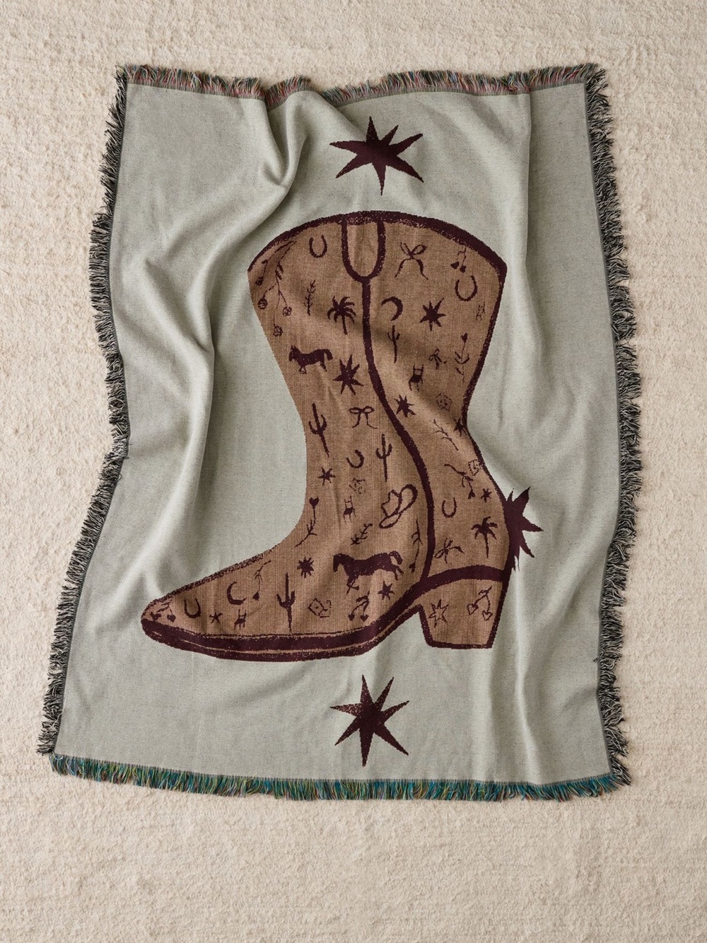 Tuft Luck UO Exclusive Doodle Boot Tapestry
Throw Blanket
